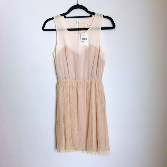 Lush Dresses & Skirts - NWT Lush Cream Mesh Overlay Dress